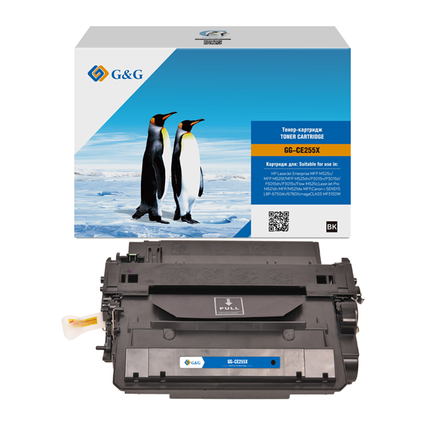 G&G GG-CE255X черный (12500стр.) для HP LJ Enterprise MFP M525c/P3015n/LJ Pro M521dn MFP