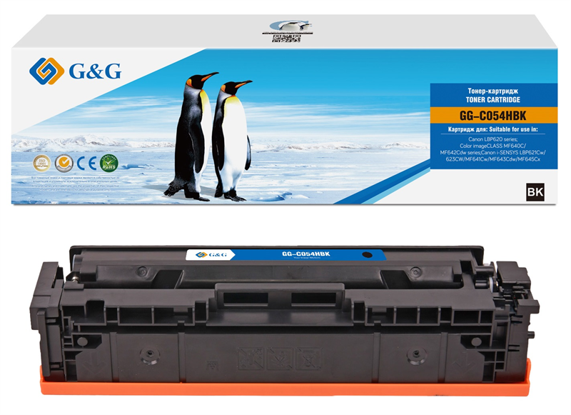G&G GG-C054HBK черный (3100стр.) для Canon LBP 621Cw/ 623Cdw/641Cw/643Cdw