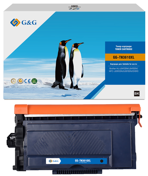 G&G toner-cartridge для Brother HL-L6410DN/L6415DN/MFC-L6910DN/L6915DN/EX910 с чипом 25 000 стр. TN-3610XL гарантия 36 мес. распродажа!