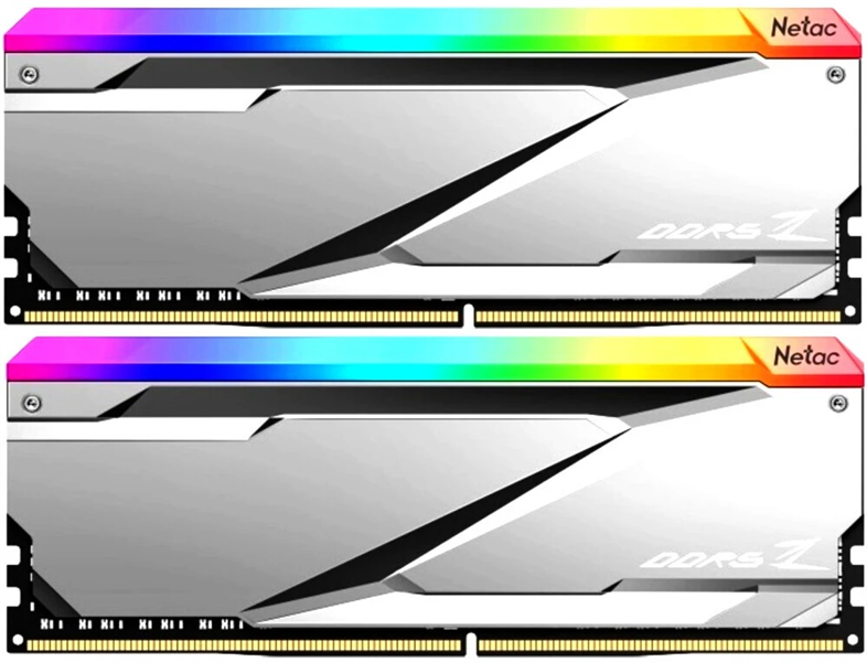 Netac Z RGB 32GB (2x16GB) DDR5-6400 (PC5-51200) C32 32-38-38-90 1.35V XMP Dual DIMM Kit Silver