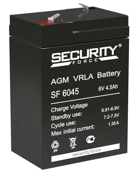 SECURITY FORCE Аккумуляторная батарея для ОПС SF 1207 (6V / 4.5Ah) (4614030010013)