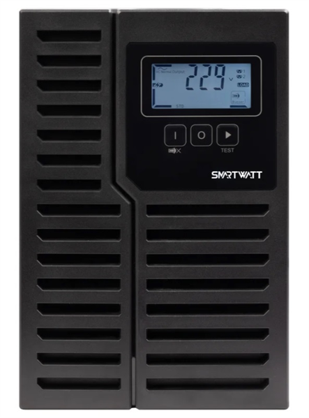 SMARTWATT ИБП онлайн, чистый синус, мощность 1000/900 ВА/Вт, напольный, LCD дисплей, порт USB, RS232, EPO, SNMP слот, IEC13 - 8 шт., встроенные АКБ 2*9 Ач (3703020430001)