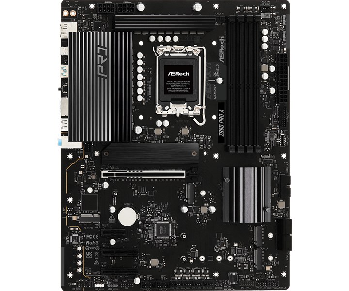 ASROCK Z890 PRO-A, LGA1851, Z890, 4*DDR5, 4*SATA, 4*M.2, 4*USB 3.2, 4*USB 2.0, Type-C, 1*PCIx16, 2*PCIx4, 1*M.2 (Key E), HDMI+DP, ATX