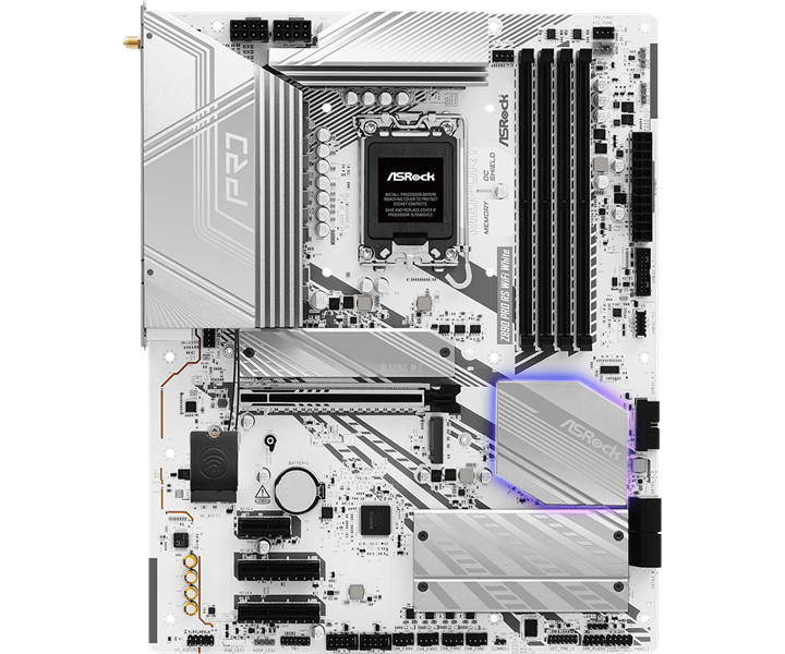 ASROCK Z890 PRO RS WIFI WHITE, LGA1851, Z890, 4*DDR5, 4*SATA, 4*M.2, 3*USB 3.2, 4*USB 2.0, 2*Type-C, 1*PCIx16, 2*PCIx4, 1*M.2 (Key E), HDMI+DP, ATX