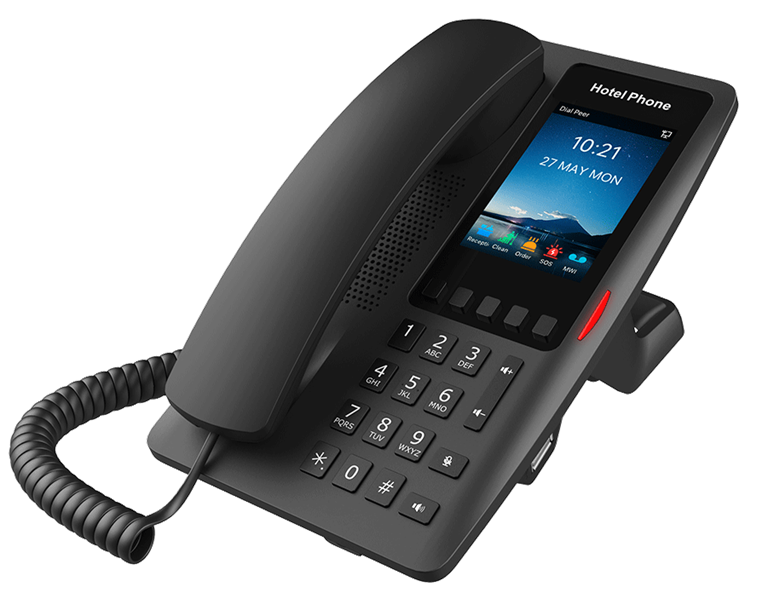 Fanvil H6W, 2 SIP-акк., 3.5", 320x480 Цвет. экран, POE, БП в комп., 1x100 Mbps, Wi-Fi 6, Чёрный, 5 прог. клав.