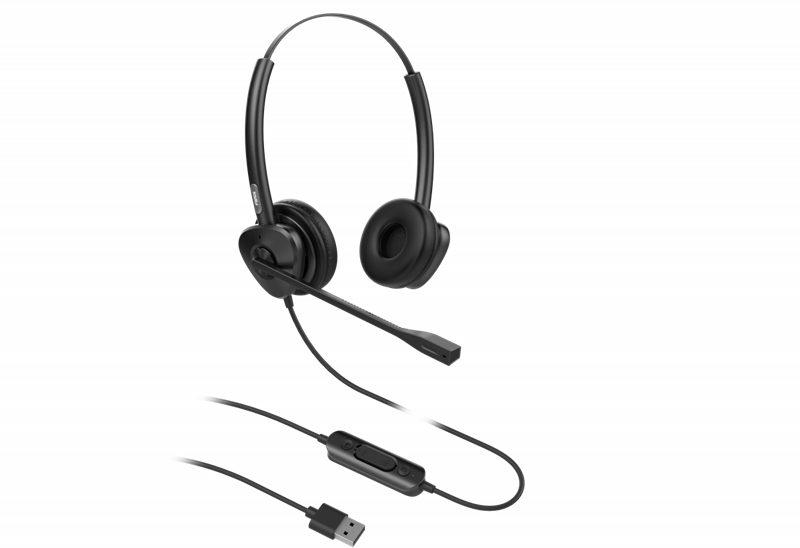 Fanvil HT302-U Fanvil Гарнитура USB, кож.зам., HD Audio, складной микрофон, 1,8м., 95г.