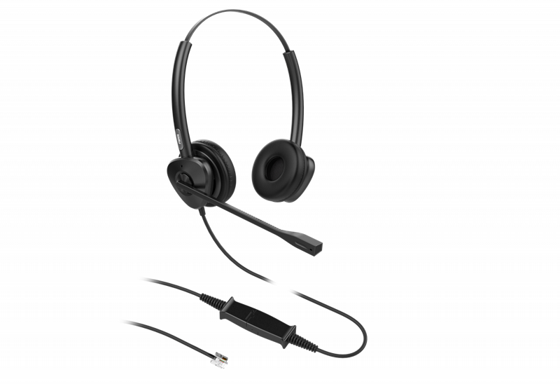 Fanvil HT302 Fanvil Гарнитура RJ9, кож.зам., HD Audio, складной микрофон, 1,8м., 95г.