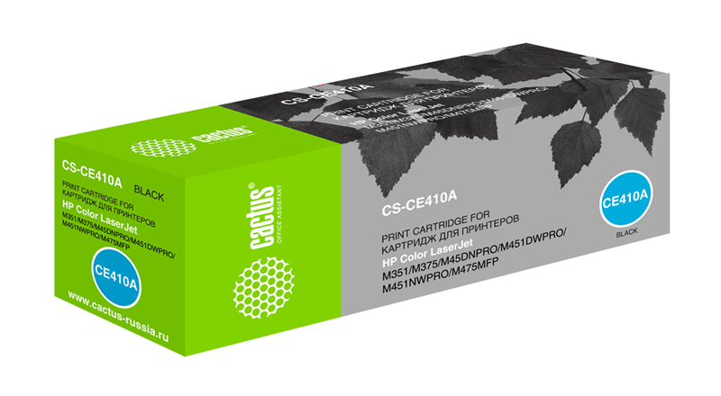 Cactus CS-CE410A CE410A черный (2200стр.) для HP LJ Pro 300/M351/400/M451