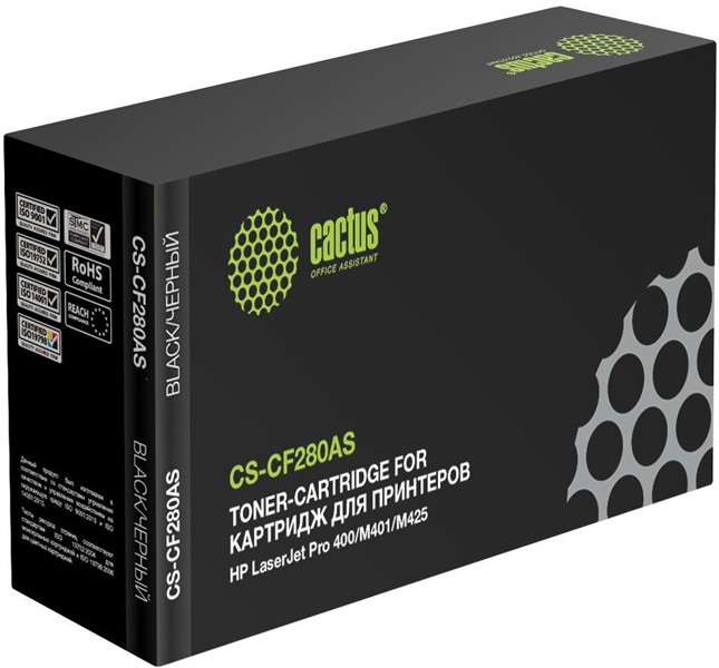 Cactus CS-CF280AS CF280A черный (2700стр.) для HP LJ Pro 400/M401/M425