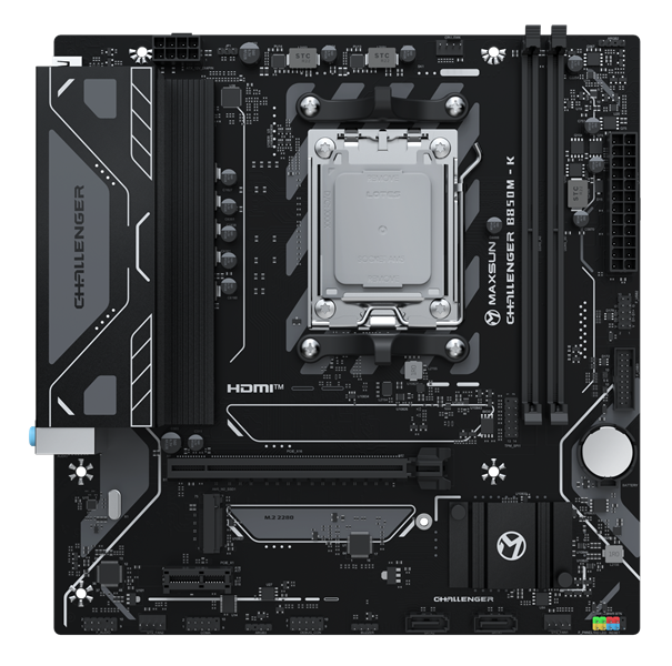 MAXSUN MS-Challenger B850M-K, AM5, B850, 2*DDR5, 2*SATA3, M.2, 4*USB 3.2, 2*USB 2.0, 1*PCIEx16, 1*PCIEx1, DP+HDMI, mATX