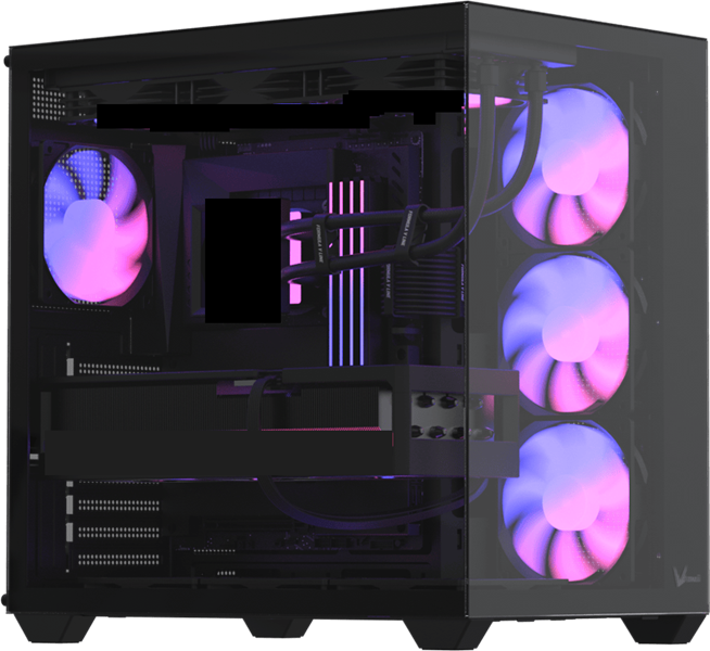 Formula V Line Crystal Z2 Plus Black AR V2, ATX, TYPE-C*1, USB2.0*1, USB3.0*1, RIGHT 3x120mm ARGB, REAR 1x120mm ARGB