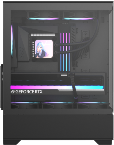 Formula V Line Crystal Z1 Plus Black AR V2, ATX, Left & Front side Tempered Glass, USB3.0*1+USB2.0*1,+Type C*1, TOP 2x120mm ARGB, REAR 1x120mm ARGB