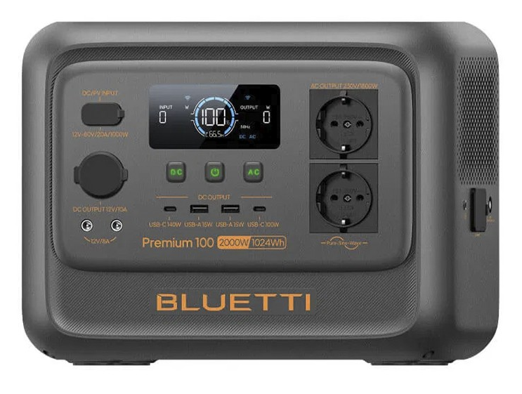 Bluetti Premium 100 V2 Portable Power Station, 2000W/1024Wh, LiFePO4, 11,25kg