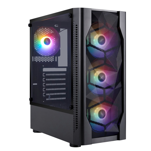 1STPLAYER DK D4 Black / ATX / 4x120mm FRGB fans / D4-BK-4F1