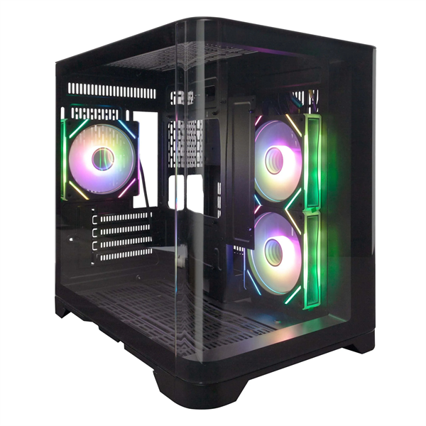 1STPLAYER UVIEW UV5 ARGB Black / mATX / 3x120mm ARGB fans / UV5-BK-2FC7R-1FC7